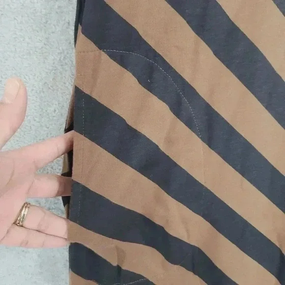 Lands End Womens Sleeveless Chevron Striped Maxi Slip Dress M Brown & Black 20PT - Picture 7 of 9